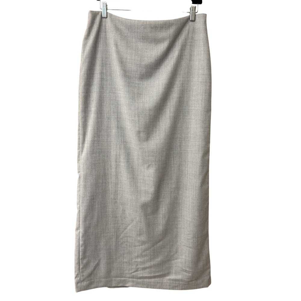 Talbots Womens Maxi Skirt Wool Size 12 Gray Lined Executive Corporate Old Money
